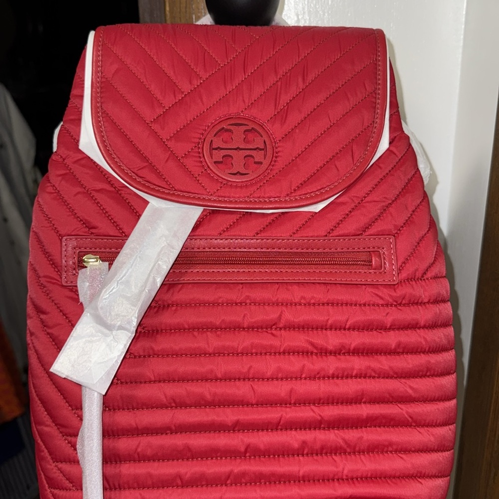 New women’s Tory Burch, red backpack - Picture 2 of 7